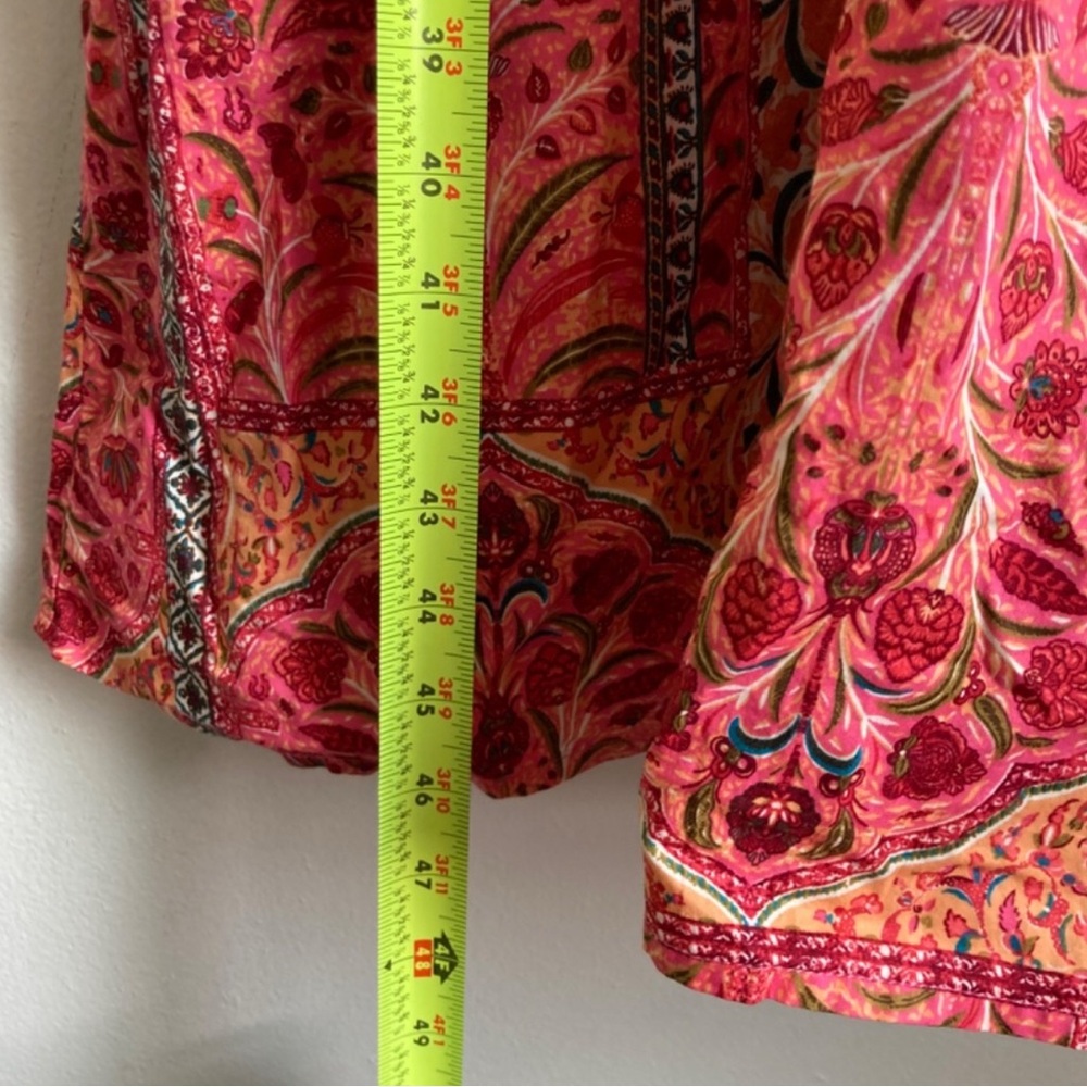 Old Navy Vibrant Red and Pink Patterned Midi Dress - Picture 7 of 8
